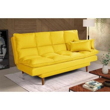 Imagem de Sofá Cama Andorra Suede - Casa Imperial, Amarelo 374