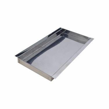 Imagem de Bandeja retangular aço inox 20x40 com alça rasa ZPBN20x40x3 - Zepper