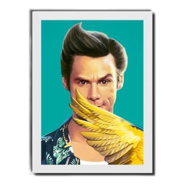 Imagem de Quadro Arte Ace Ventura Detetive De Animais Moldura Branca - Fanarte