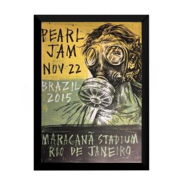 Imagem de Quadro Banda Pearl Jam Brasil 2015 Cartaz Moldurado - Fanarte