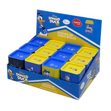 Imagem de Apontador Metálico Quadrado Pato Donald - Display com 12 Unidades