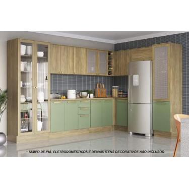 Imagem de Armário de Cozinha Modulada Completa de Canto 12 peças 3,39x2,28m 200 