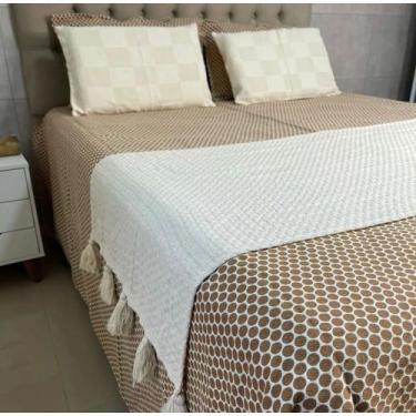 Imagem de Peseira para cama casal queen king com pompom - LojaArtDecor, CASAL