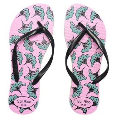 Imagem de Chinelo Feminino Adulto Borracha Confortável Leve Macio Estampados Dia