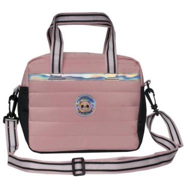 Imagem de Lancheira Térmica Panda Holográfica Escolar Juvenil, Rosa