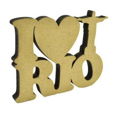Imagem de Palavra Ilove Rio 11x14 Mdf 12mm Madeira - ATACADÃO DO ARTESANATO MDF