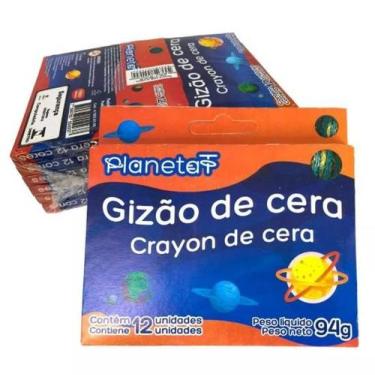 Imagem de 12cx Giz de Cera  Gizão Grosso 12 Cores Giz Escolar Material Volta as 