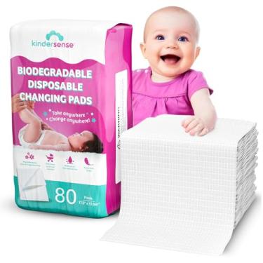 Imagem de Almofada de troca descartável para fraldas de bebê – Pacote com 30 – Protetor de superfície de cobertura portátil à prova d'água e à prova de vazamento – Protetor de superfície absorvente hipoalergênico para lençol de cama | KinderSense