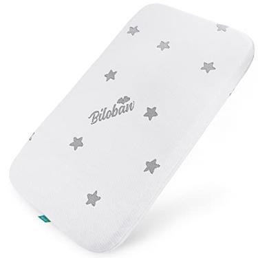Imagem de Almofada de colchão de berço à prova d'água adequada para bebês RONBEI (45,7 cm x 81,2 cm), berço de cabeceira Cuddor e berço dobrável de balanço engenhoso, espuma para bebês com capa removível com zíper