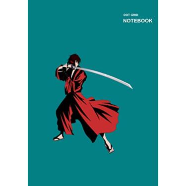 Imagem de Field notes dot grid sketchbook: Dotted Pages, 7 x 10 inches, 110 Pages, Rurouni Kenshin Wandering Samurai Himura Kenshin Blue Notebook Cover.