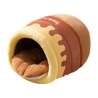 Imagem de Gralara Honey Pot Cama para Gatos Casa para Gatos Casa para Pequenos Animais Dormindo Outono Inverno Esconderijo para Gatos Gatinhos Pomerânia Cachorro, M