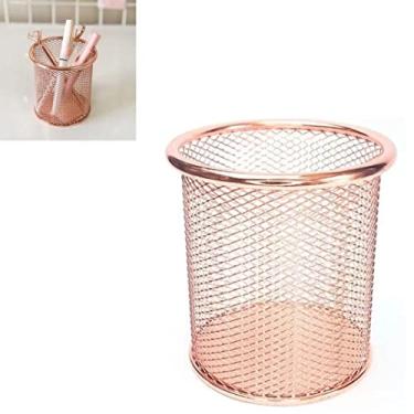 Imagem de Porta Lapis Aramado Redondo Rose Gold 10cm