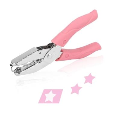 Imagem de Perfurador de papel com orifício único de metal em forma de estrela de 1,27 cm com alça macia para etiquetas de roupas.