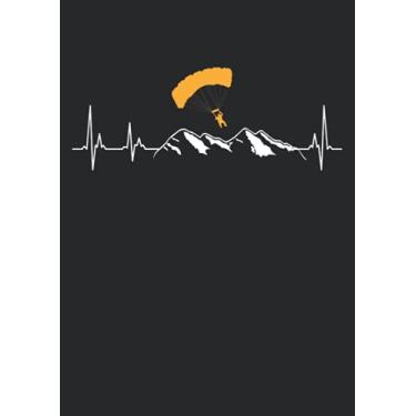 Imagem de Notizbuch A4 liniert mit Softcover Design: Skydiver Herzschlag Fallschirm Fallschirmspringer: 120 linierte DIN A4 Seiten