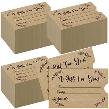 Imagem de 800 peças de envelopes de cartão de presente, porta-cartões de crédito, mini envelopes para cartões de visita, chaves de hotel kraft marrom e capas de cartão para convites, dinheiro, dinheiro, 5 x 8 cm