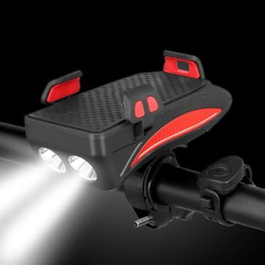 Imagem de LeoPlas Bicicleta Faróis Frente Bike Farol Recarregável Ciclismo Lanterna de Cabeça para Passeios Noturnos (319-Vermelho)