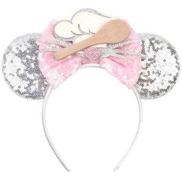 Imagem de CLGIFT orelhas de princesa minnie, escolha sua cor, orelhas de minnie floridas, orelhas florais de minnie, orelhas de rato roxas brilhantes (ratatouille)