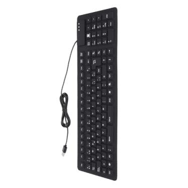 Imagem de Teclado de Silicone Impermeável Silencioso Dobrável Espanhol de 108 Teclas para Teclados de Computador