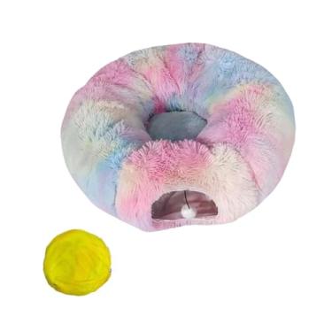 Imagem de Generic Cama de túnel para gatos, túnel redondo de donut, playground portátil, centro de atividades para gatos, brinquedo interativo para pequenos animais