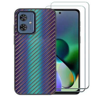 Imagem de Ranyi Capa para Motorola Moto G54 com protetor de tela, capa para Motorola Moto G64, padrão ondulado gradiente colorido, ultrafina, proteção flexível, capa de silicone para Motorola Moto G54/G64 5G -