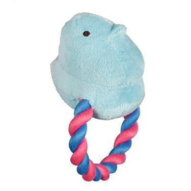 Imagem de Peeps for Pets Brinquedo de puxar corda de pelúcia azul pintinho de 15 cm para cães | Brinquedo de cachorro azul da peep em tecido de pelúcia para cães | Brinquedo de cachorro pequeno com corda (FF16028)
