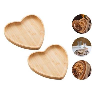 Imagem de Kit 2 Petisqueira Prato Multiuso Em Bambu Natural Tratado - Casa Hera 