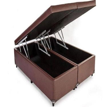 Imagem de Cama Box Baú Queen Bipartido Premium 4 amortecedores 158x198x40cm