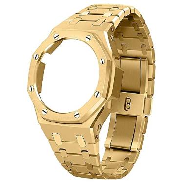 Imagem de GA2100 Kit de substituição de capa de relógio de metal, acessórios de moldura de aço inoxidável compatíveis com relógios masculinos Casio Gshock GA2100/GA-2110 (ouro)