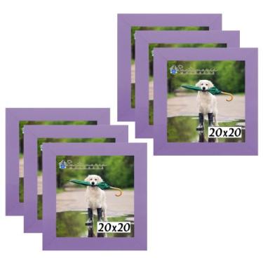 Imagem de Kit 6 Porta Retrado Molduras 20x20  Lilás - Santamaria Molduras