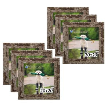 Imagem de Kit 6 Porta Retrado Molduras 15x15 Marrom - Santamaria Molduras