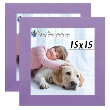 Imagem de Kit 2 Porta Retrado Molduras 15x15 Lilás - Santamaria Molduras