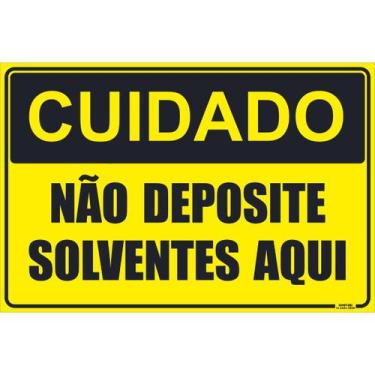 Imagem de Placa de Sinalização Não Deposite Solventes Aqui - Império da Impressã