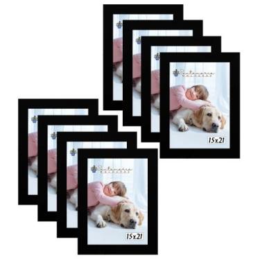 Imagem de Kit 9 Molduras Porta Retrato 15X21 Preto - Santamaria Molduras