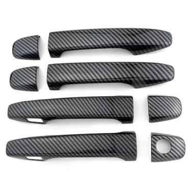 Imagem de Dakitita Acabamento de maçaneta de porta colorida de fibra de carbono para Toyota Prius 2010-2015 Sienna XL30 2011-2020 Wish 2010-2017 Venza 2009-2015 acessórios decoração exterior (com orifícios para