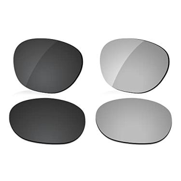 Imagem de LenzReborn Lente polarizada de substituição para óculos de sol RayBan RB4207 55 mm - preto escuro + cinza prateado
