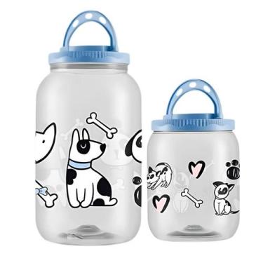 Imagem de Kit 2 Potes Ração Para Pet Cachorros Gatos 3,6lt 1,7lt - Bandeirante, 