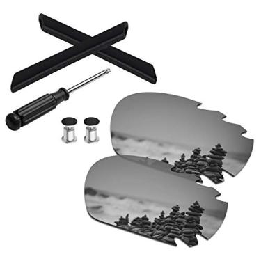 Imagem de SmartVLT Lentes de substituição de titânio prata masculinas, T20 e parafusos para óculos de sol ventilados Oakley Jawbone com ventilação/jaqueta de corrida