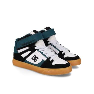 Imagem de DC Shoes Tênis de skate unissex infantil Pure Hi Top Ev, preto/verde/chiclete, 12 Little Kid