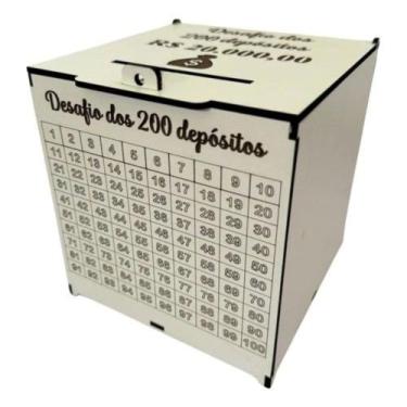 Imagem de DESAFIO Cofre Mdf - Guarde Dinheiro Fácil - Junto 5Mil/10Mil/20Mil - A
