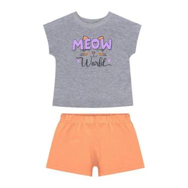 Imagem de Conjunto com Blusa e Short para Menina Guloseima, Cinza, 1