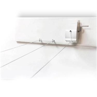 Imagem de Varal de roupas recolhível retrátil para parede corda automática de 30 metros seca fácil(Branco)