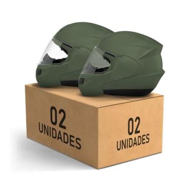 Imagem de Kit 2 Capacetes Escamoteáveis Pro Tork Attack Elite Fosco Moto Proteçã