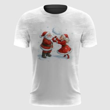 Imagem de Camiseta Papai e Mamãe Noel Brincando na Neve - FABRIQUETA, GG