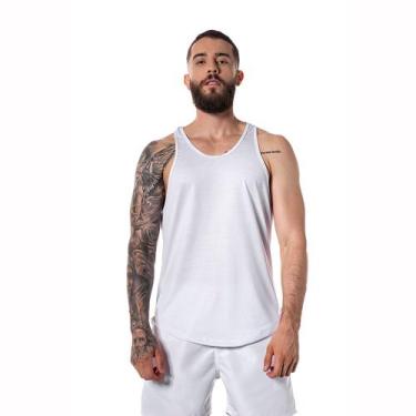 Imagem de Camisa Regata Masculina Branca Cavada - CHIELLA., P, Branco, Masculino