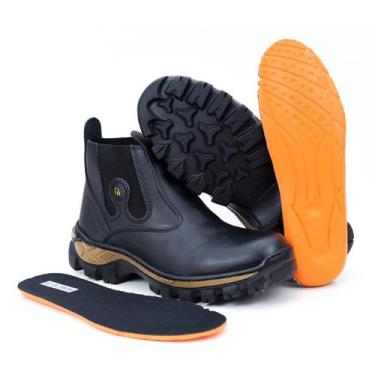 Imagem de Bota Botina Masculina  Couro Latego Legítimo Sola de borracha Trabalho