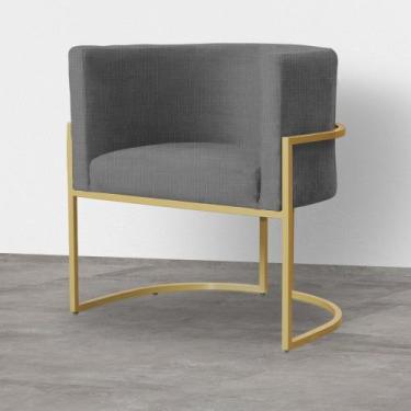 Imagem de Poltrona  Decorativa Luana belo tok - Linho, Cinza