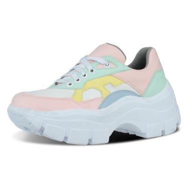 Imagem de Tênis Feminino Sneaker Plataforma Estilo Blogueira Casual- 42 - elefan