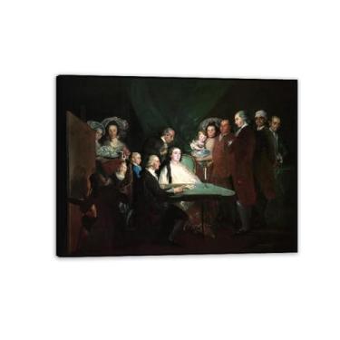 Imagem de Arte de parede Francisco Goya, Procissão de Flagelantes, impressão em tela famosa reprodução de pinturas a óleo abstratas imagem emoldurada para decoração de casa 90 x 70 cm (36 x 28 polegadas)