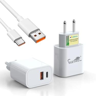 Imagem de Carregador USB-C de 40W, Porta Dupla USB-C e USB-A, com Cabo USB Tipo-C，Carregamento Rápido, Compatível com Celulares Samsung, Motorola, iPhone 15/16, Tablets, Android e IOS