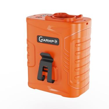 Imagem de CHARMPㅤ Ventilador de clipe de cintura - Ventilador pessoal portátil recarregável de 5000 mAh, vento ultraforte de 12 m/s, tempo de execução de 29H, 5 velocidades, luz LED e SOS, para atividades ao ar